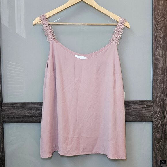 Pale Pink Lace Strap Tank, Nordstrom Rack L NWT - Picture 1 of 4